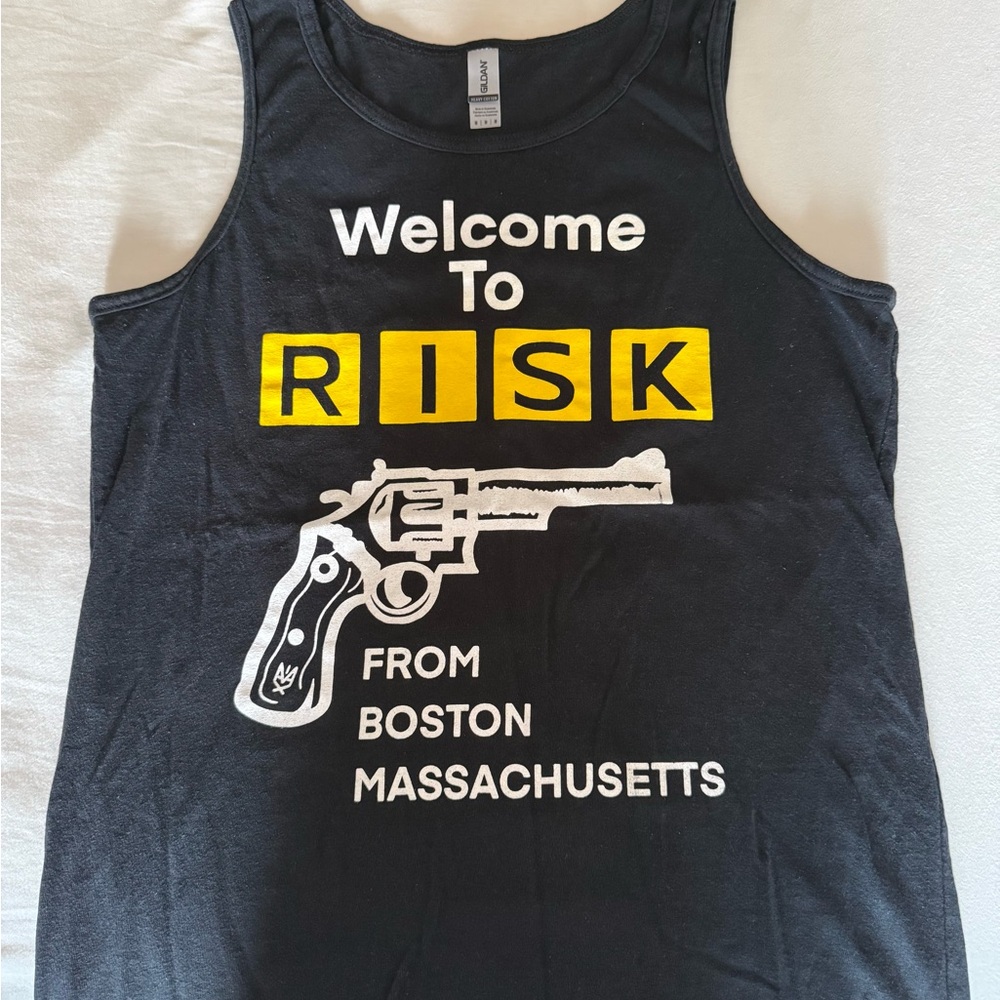 Risk from Boston Masachusetts Black Tanktop Size Medium